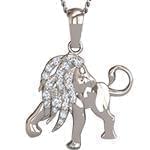 آویز ماه مرداد طلا سفید و جواهر با نگین الماس تراش برلیان مدل: zpdf1032