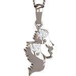 آویز ماه خرداد طلا سفید و جواهر با نگین الماس تراش برلیان مدل: zpdf1034