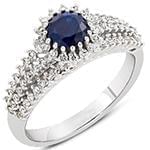 انگشتر طلا و جواهر با نگین یاقوت کبود و الماس تراش برلیان: مدل rgf1508 