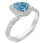 انگشتر زنانه طلا و جواهر با نگین توپاز و الماس تراش برلیان: مدل rgf1510