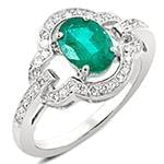 انگشتر زنانه طلا و جواهر با نگین زمرد و الماس تراش برلیان: مدل rgf1513