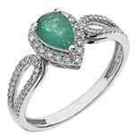 انگشتر طلا و جواهر با نگین زمرد و الماس تراش برلیان: مدل rgf1518