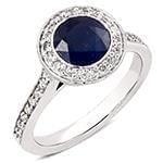 انگشتر طلا و جواهر با نگین یاقوت کبود و الماس تراش برلیان: مدل rgf1519