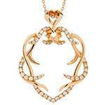 پلاک طلای رز گلد با نگین الماس تراش برلیان: مدل pdb2196