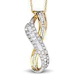 پلاک طلای زرد با نگین الماس تراش برلیان و باگت: مدل pdb2199