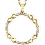 پلاک طلای زرد و سفید با نگین الماس تراش برلیان طرح بینهایت: مدل pdb2201