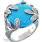 انگشتر طلا و جواهر با نگین فیروزه و الماس تراش برلیان: مدل rgf1523