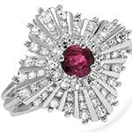 انگشتر طلا و جواهر با نگین یاقوت قرمز و الماس تراش برلیان: مدل rgf1524