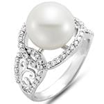 انگشتر طلا و جواهر با نگین مروارید و الماس تراش برلیان: مدل rgf1529