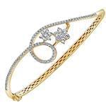 دستبند النگویی جواهر با نگین الماس تراش برلیان طرح فلاور مدل: bng1066