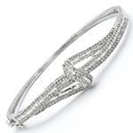 دستبند النگویی طلا و جواهر با نگین الماس تراش برلیان و باگت مدل: bng1069