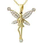 مدال طلای زرد با نگین الماس تراش برلیان طرح آنجل: مدل pdb2207