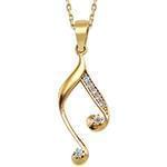 مدال طلای زرد با نگین الماس تراش برلیان طرح نت موسیقی: مدل pdb2208