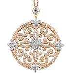 مدال طلای رزگلد با نگین الماس تراش برلیان طرح دوار: مدل pdb2211