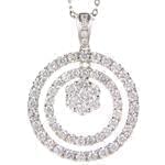 مدال طلای سفید با نگین الماس تراش برلیان طرح فلاور: مدل pdb2212