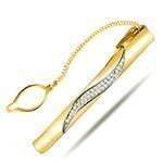 گیره کروات طلا و جواهر با نگین الماس تراش برلیان مدل :cgm1063