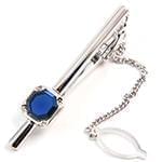 گیره کروات طلا با نگین الماس تراش برلیان و یاقوت کبود مدل :cgm1064