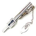 گیره کروات طلا با نگین الماس تراش برلیان و یاقوت کبود مدل :cgm1066