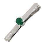 گیره کروات طلا با نگین الماس تراش برلیان و زمرد مدل :cgm1067