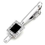 گیره کروات طلا با نگین الماس تراش برلیان و باگت و انیکس مدل :cgm1073