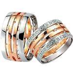 حلقه ست طلای عروس با نگین الماس تراش برلیان مدل: srd1434