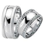 حلقه ست طلای عروس با نگین الماس تراش برلیان مدل: srd1436