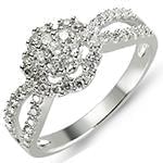 حلقه فلاور (flower) جواهر با نگین الماس تراش برلیان مدل : eng2206