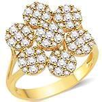حلقه فلاور (flower) جواهر با نگین الماس تراش برلیان مدل : eng2208