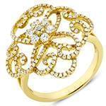 حلقه فلاور (flower) جواهر با نگین الماس تراش برلیان مدل : eng2211