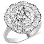 حلقه فلاور (flower) جواهر با نگین الماس تراش برلیان و باگت مدل : eng2212