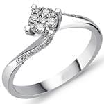 حلقه فلاور (flower) جواهر با نگین الماس تراش برلیان مدل : eng2214