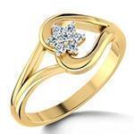 حلقه فلاور (flower) جواهر با نگین الماس تراش برلیان طرح قلب مدل : eng2217