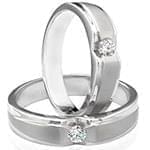 حلقه ست ازدواج طلا با نگین الماس تراش برلیان مدل: srd1442