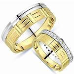 حلقه ست طلای عروس با نگین الماس تراش برلیان مدل: srd1443