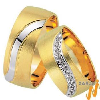 حلقه ست طلای عروس با نگین الماس تراش برلیان 