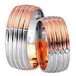 حلقه ست طلای ازدواج با نگین الماس تراش برلیان مدل: srd1447