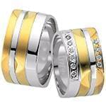 حلقه ست طلای ازدواج با نگین الماس تراش برلیان مدل: srd1448