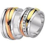 حلقه ست طلای ازدواج با نگین الماس تراش برلیان مدل: srd1451