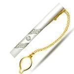 گیره کروات مردانه طلا با نگین الماس تراش برلیان مدل : cgm1085