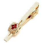 گیره کروات مردانه طلا با نگین یاقوت قرمز و الماس تراش برلیان مدل :cgm1086