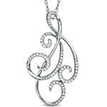 آویز طلای سفید با نگین الماس تراش برلیان: مدل pdb2217