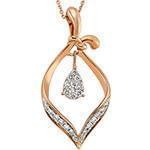 آویز طلای رزگلد با نگین الماس تراش برلیان: مدل pdb2218