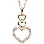 آویز طلای رزگلد با نگین الماس تراش برلیان طرح قلب: مدل pdb2219