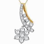 آویز طلای زرد و سفید با نگین الماس تراش برلیان طرح فلاور: مدل pdb2222