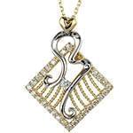 آویز طلای زرد و سفید با نگین الماس تراش برلیان: مدل pdb2225