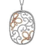 آویز طلای رزگلد و سفید با نگین الماس تراش برلیان: مدل pdb2226