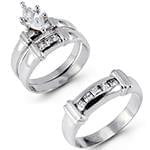 حلقه، پشت حلقه و حلقه مردانه ست با نگین الماس تراش مارکیز و پرنس مدل: srd1456