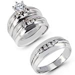 حلقه، پشت حلقه و حلقه مردانه ست با نگین الماس تراش برلیان مدل: srd1458