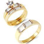 حلقه، پشت حلقه و حلقه مردانه ست با نگین الماس تراش برلیان مدل: srd1463