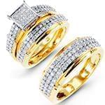 حلقه، پشت حلقه و حلقه مردانه ست با نگین الماس تراش برلیان مدل: srd1465